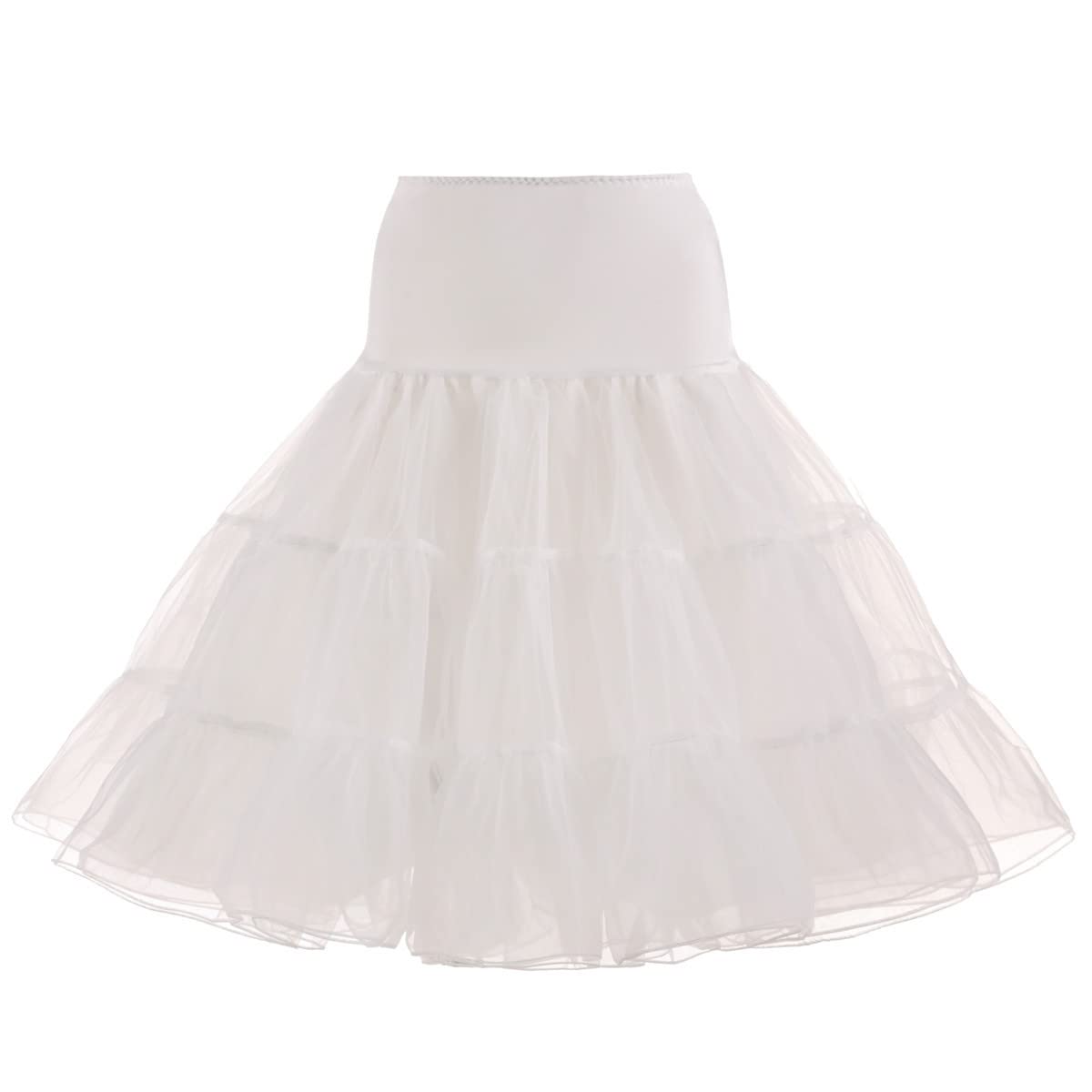 SSDH 1950s Retro Rockabilly Underskirt Swing Vintage Tulle Tutu Petticoat Skirt Half Slips (UK, Alpha, M, Regular, Regular, White)
