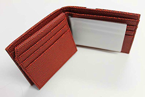 Basketball Leather Men's Wallet - Made from Actual Ball Material - BiFold Design with Card and ID slots - Orange2