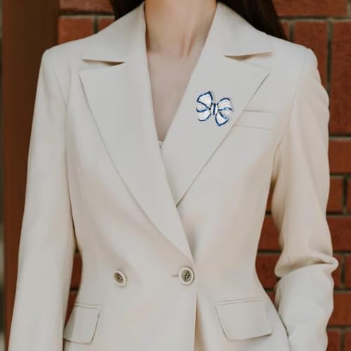 Image of Elegant Crystal Bowknot Brooch Pin Glittering Rhinestone Bowknot Suit Lapel Pin Cubic Zirconia Bow Jewelry for Women Girls Accessories
