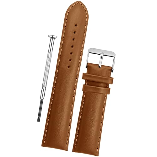 Image of DBLACK ''ZEUS'' Genuine Leather Watch Strap, Minimalist Design Watch Belt / / For 18mm, 20mm, 22mm, or 24mm Full-Padded Watch Band (Choose Your Size & Color)