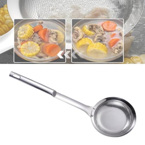 Fine Mesh 304 Stainless Steel Colander Spoon, 2025 New Skimmer Spoon Filte Grease Foam, Handheld Fry Oil Filter For Cooking Vegetable Strainer Foam, Oil Food Strainer Kitchen Gadgets (Small)