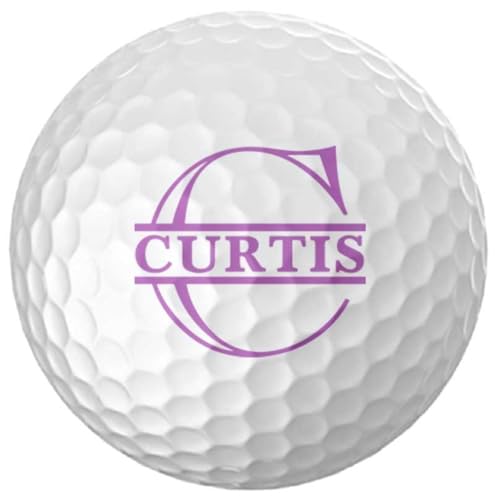 Infusion Personalized Golf Balls, Purple Initial and Name, 12 Count
