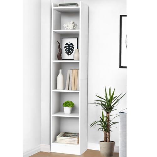 Callas 7 Layer Engineered Wood Bookshelf Multipurpose Home Decor Storage Rack | Showcase Organizer for Living Room, Kitchen, Bedroom, Office | (BR-07-White)
