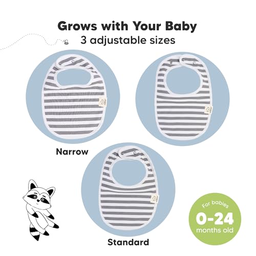 Image of 8-Pack Organic Baby Bibs for Boys, Girls - Soft Cotton Drooling and Teething Bibs for Baby Girl & Boy, Extra Absorbent, Easy to Clean & Put On for Toddler, Newborn, Infant 0-24 Months (Grayscape)