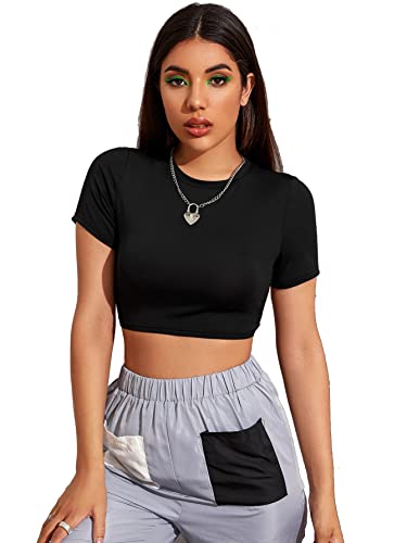 Image of Aahwan Solid Tie Back Cut Out Slim Fit Crop Top for Women's & Girls'