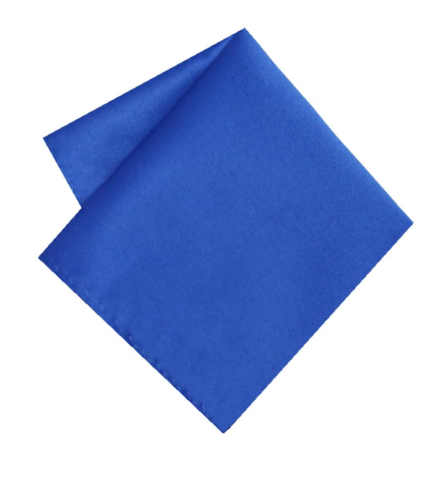 Image of TIE STUDIO Men's Solid Pocket Square | Size- 10cm x 10cm | Colour-Royal Blue | Pack of 1 |