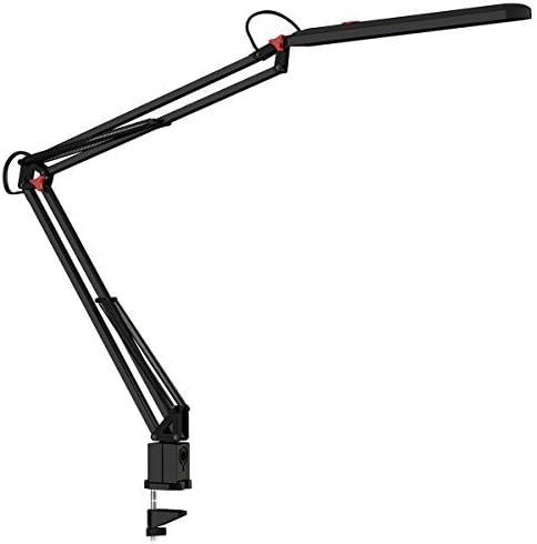 ToJane LED Architect Desk Lamp,9 Modes Dimmable Soft/Bright Light,Metal Swing Arm Clamp on Table Lamp for Task/Reading/Drafting