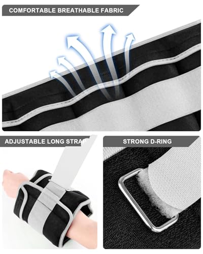 Image of Fragraim Adjustable Ankle Weights 1-3 /4 /5 /6 /8 /10 /12 /15 /20 LBS Pair with Removable Weight for Jogging, Gymnastics, Aerobics, Physical Therapy