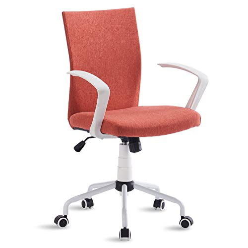 Efomao Modern Desk Comfort Swivel Fabric Home Office Task Chair With Armrests And Adjustable Height, Suitable For Computer Working And Meeting And Reception Place Orange Chairs #TOP5