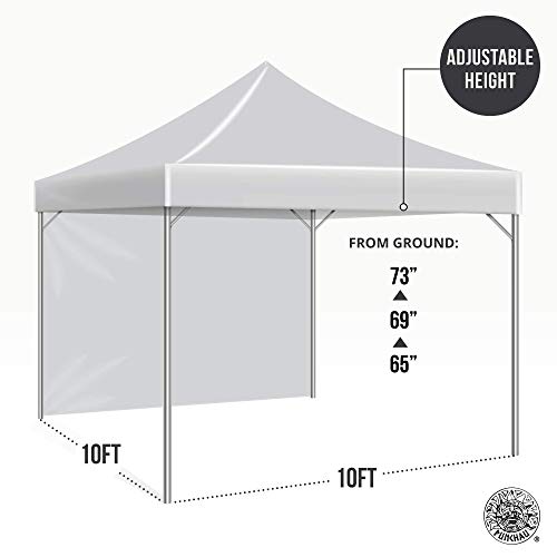 Punchau Pop Up Canopy Tent with Sidewall 10 x 10 Feet - UV Coated, Waterproof Instant Outdoor Party Gazebo Tent (Black)