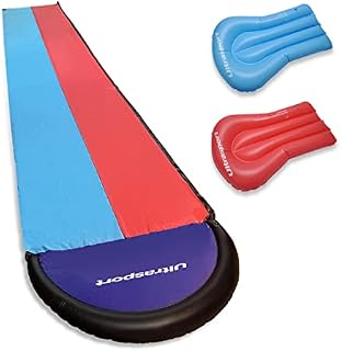 Ultrasport Water Slide XXL, 9 M Long, Incl. 2 Sliding Boards, Easy Set-Up on Grass, with Connection for Garden Hose, Extra Thick Air Trap at the End, for Children Aged 5-12 Years
