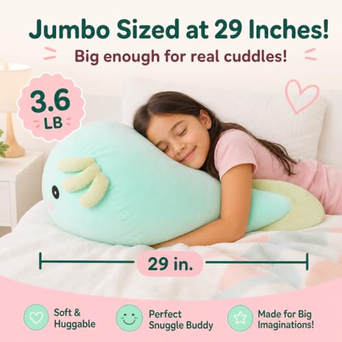 Image of Jumbo Axolotl Plush Pillow Toy - 29 Inch Large Squishy Giant XXL Stuffed