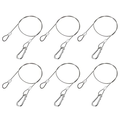Image of uxcell Picture Hanging Wire Kit, 6Set 0.5M Loop and Hook Hanging Wire for Home Picture Art Gallery Picture Display Kit, Load 66 Lbs