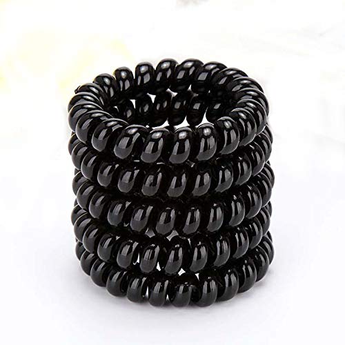 5PCS Spiral Hair Ties, Hair Coils, Power Coil Hair Ties, No Crease Hair Ties, Phone Cord Hair Ties, Extra Strong Elastic Grip Elastic Coil Hair Ties for Women Girls