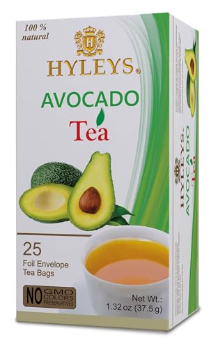 Hyleys Natural Wellness Avocado Fruit & Leaves Green Tea, Natural, 25 Bags