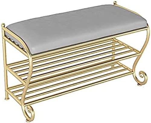 Meuble à Chaussures d'entrée de Luxe en Similicuir Gris 100 cm Moderne - 2