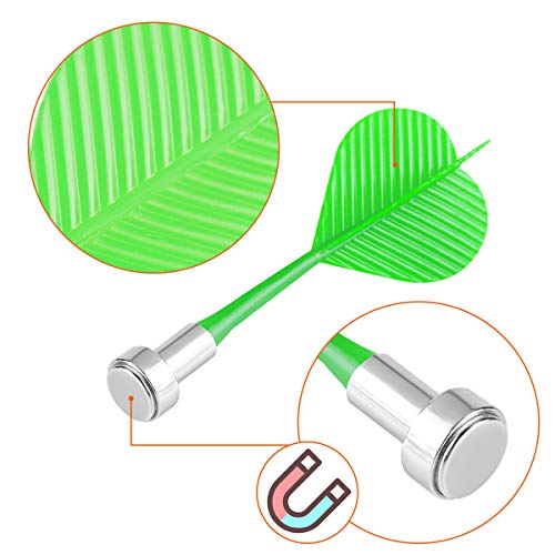 Yalis Magnetic Darts 12 Packs, Replacement Dart Game Safety Plastic Darts, Red Yellow Green And Blue #TOP2