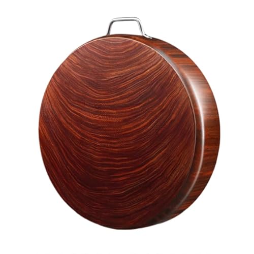SDVantage - Tabla de cortar redonda de madera maciza de 42 cm, antideslizante, ideal para cocinar en casa, duradera y fácil de limpiar