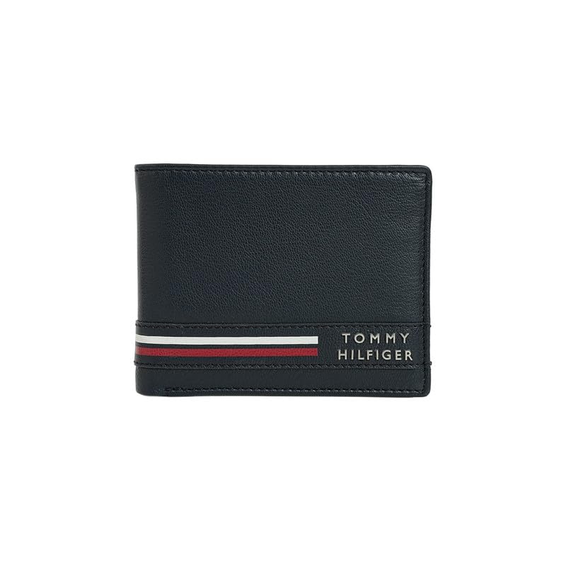 Image of Tommy Hilfiger Men's Forcados Passcase Wallet - Navy | Solid Textured Leather | Removable ID Case| Purse for Men | Ideal for Gifting