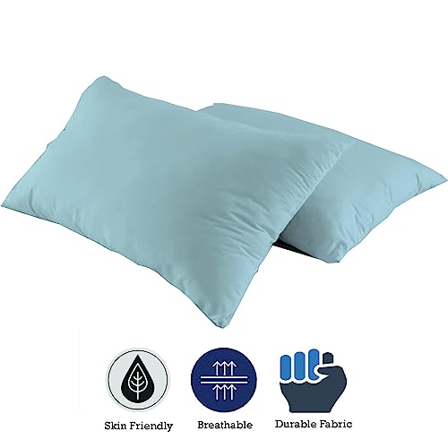 Image of Microfiber Pillow Set of 2 for Sleeping - 17x27 Inches, Light Blue