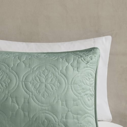 Couvre-lit 510 Motif Oakley vert d'eau lit deux places Queen - 5
