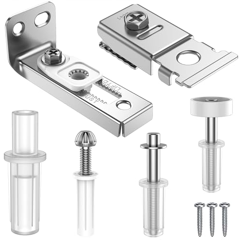 2 piezas Kit de reparación de herrajes para puerta bifold que incluye soporte superior e inferior con ruedas guía de 7/8 pulgadas para puertas plegables