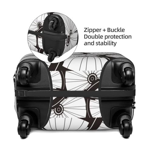 Bicycle Wheel Pattern Luggage Cover Washable Elasticated Luggage Covers for Suitcase tsa Approved Stylish Dust and Scratch Resistant Luggage Case Protector3