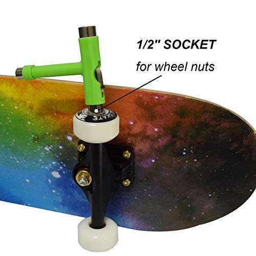 Naplus Skateboard Tool All-In-One Mutifunctional T/Y Type Longboard Skateboarding Wrench Accessory Skate Screwdriver (Green T) #TOP4