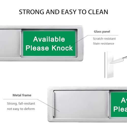 Image of In Session or Available Please Knock Sign,Vacant Occupied Sign for Home Office Hotles Hospital Restroom, Vacant Occupied Slider Door Indicator Tells Whether Room in Use or Available-7'' x 2''