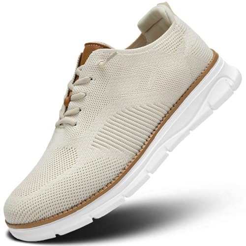 Mens Oxfords Lace-Up Lightweight Casual Walking Shoes Mesh Sneakers Dress Shoes Fashion Shoes