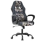 Office Chair PC Gaming Chair Cheap Desk Chair Ergonomic PU Leather Executive Computer Chair Lumbar Support for Women, Men (Camo)