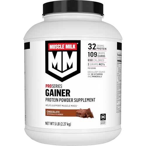 Muscle Milk Gainer Protein Powder, Chocolate, 32g Protein, 5 Pound