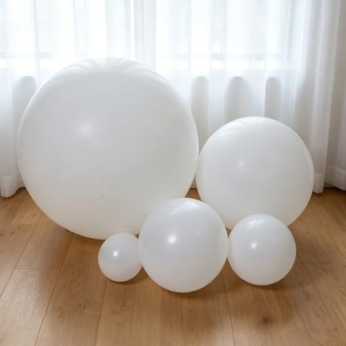 Image of KALOR White Giant 36 Inch 9pcs Large Latex Balloons