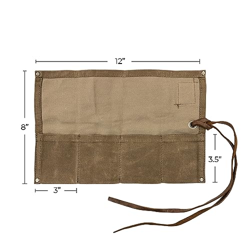 Image of Hide & Drink, Waterproof Waxed Canvas Travel Watch Roll Organizer with 4 Slots, Easy Carry On Watchlover Storage, Handmade Travel Case, Fatigue