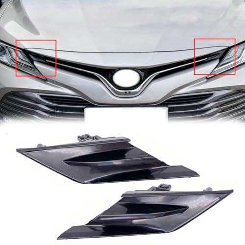 2Pcs Front Bumper Grille Trim Cover Front Bumper Insert Bezel Trim Fit for 2018 2019 2020 Toyota Camry L LE XLE