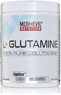Medi-Evil Pure L-Glutamine Powder Amino Acid Supports Muscle Strength And Muscle Recovery, Boost Immune System, Unflavoured, 500g, 100 Servings (Pack of 1)