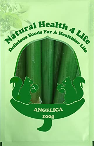 Natural Health 4 Life Candied Green Angelica 100g – Traditional Cake Decoration Ingredient for Fruit Cakes, Biscuits, Baking and Desserts, Vegan & Fat Free, Plastic Bag (1 Bag)