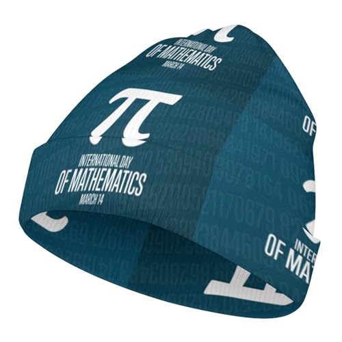 Funny Pi Day Spiral Pi Math 3.14 Kids Beanie Hat for for Girls Boys Children Cap Winter Knitted Chemo Cancer Headwear Accessories Gifts Decoration Black