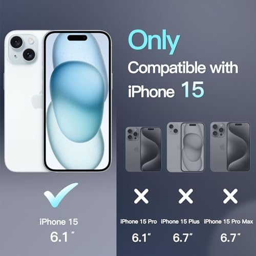 Image of JETech Magnetic Cover Case for iPhone 15 6.1-Inch Compatible with MagSafe, Translucent Matte Back Slim Shockproof Phone Cover (Blue Back) | Compatible with MagSafe, Translucent Matte Back, Slim Shockproof Protection