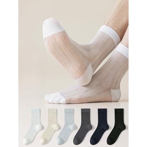 Unisex Crew Socks for Summer Breathable Mulberry Silk Mesh Series 312