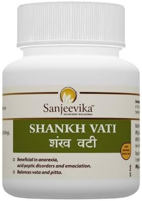 SHANKH VATI (60 TAB) Beneficial in anorexia, acid peptic disorders and emaciation. Balances vata and pitta.