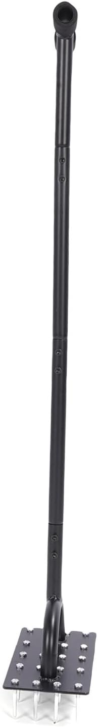 34.6 Inch Extended T Handle Lawn Aerator Spike, 20 Spikes Steel Tool for Yard,Full Steel Structure with Industrial Powder,Comfortable Standing Operation Without Bending