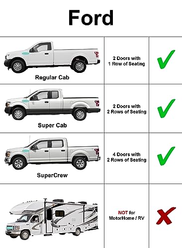 Side Window Front Seat Reflective Sunshade Custom Fit For 2015 2016 2017 2018 2019 2020 Ford F-150 F150 - Regular Cab - Super Cab - Super Crew Cab - Crew Cab - 2Dr 4Dr Pickup (2Pcs) (Not For E-Series) #TOP1