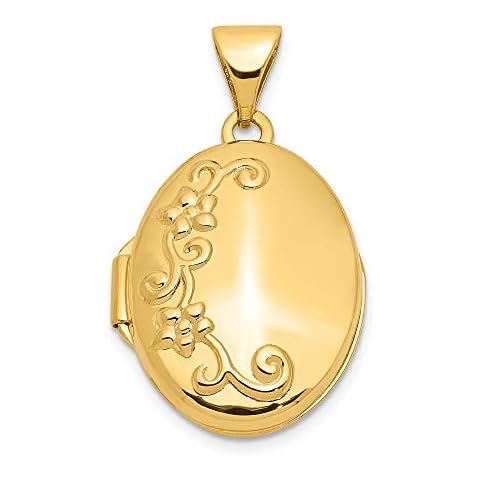 Roy Rose Jewelry 14K Yellow Gold Floral Locket 24x17mm Cover