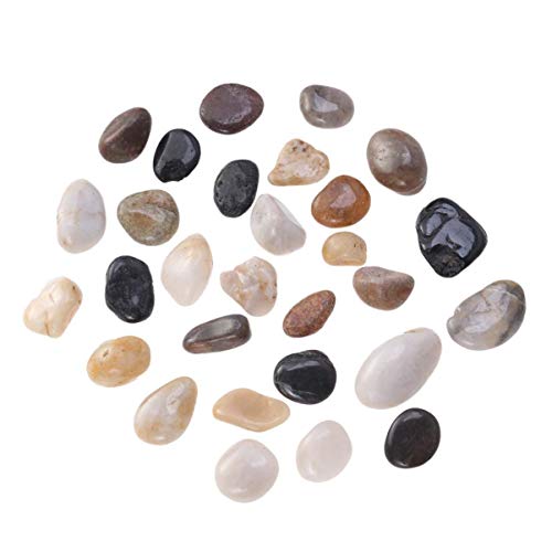 VICASKY Artistic Fish Tank Stones Natural Cobblestone Rain Flower Stones 500g Assorted Size Shape Decorative Pebbles
