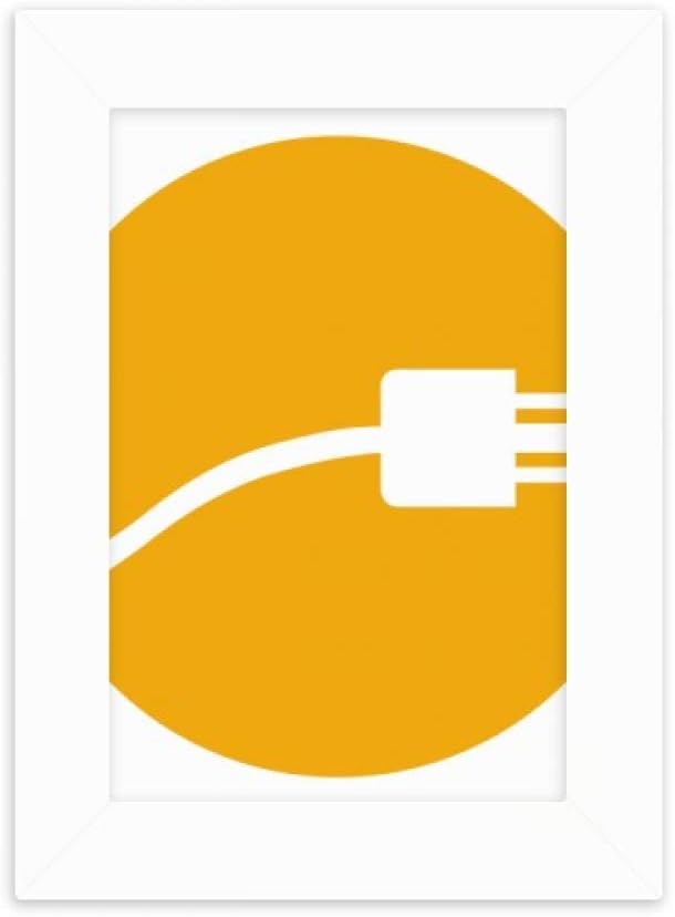 DIYthinker Orange Plug Cable Charging Cable Pattern Desktop Photo Frame Picture Display Decoration Art Painting