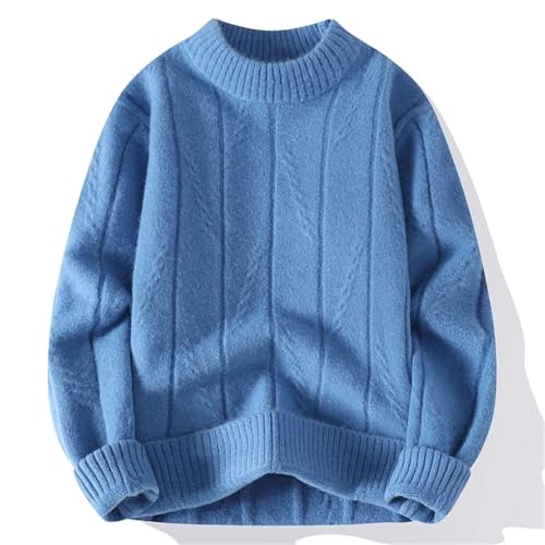 Men O Neck Pullovers Loose Knitted Sweater Chic Solid Color Mens Warm Sweater Tops Man4