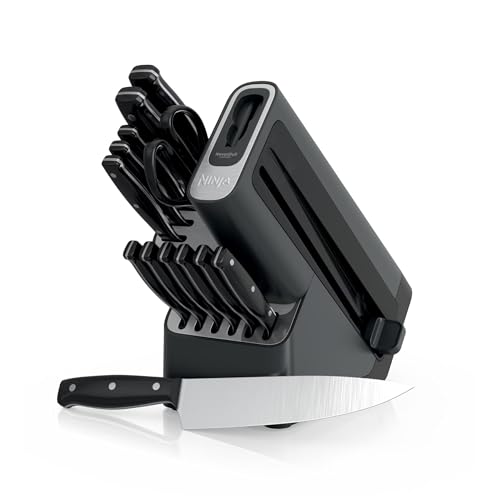 Ninja NeverDull 14-Piece Kitchen Knife Set with Built-in Sharpener – Professional Cutting Power for Holiday Feasts