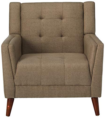 Christopher Knight Home Evelyn Mid Century Modern Fabric Arm Chair, Mocha, Walnut #TOP1