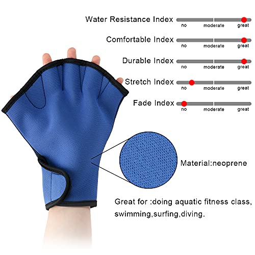 UNAOIWN 5 Piece Aquatic Fitness Set for Water Aerobics, Pool Exercise Equipment Foam Water Dumbbell, Aquatic Swim Belt,Resistance Gloves,Barbells,Water Workout Fitness Tool